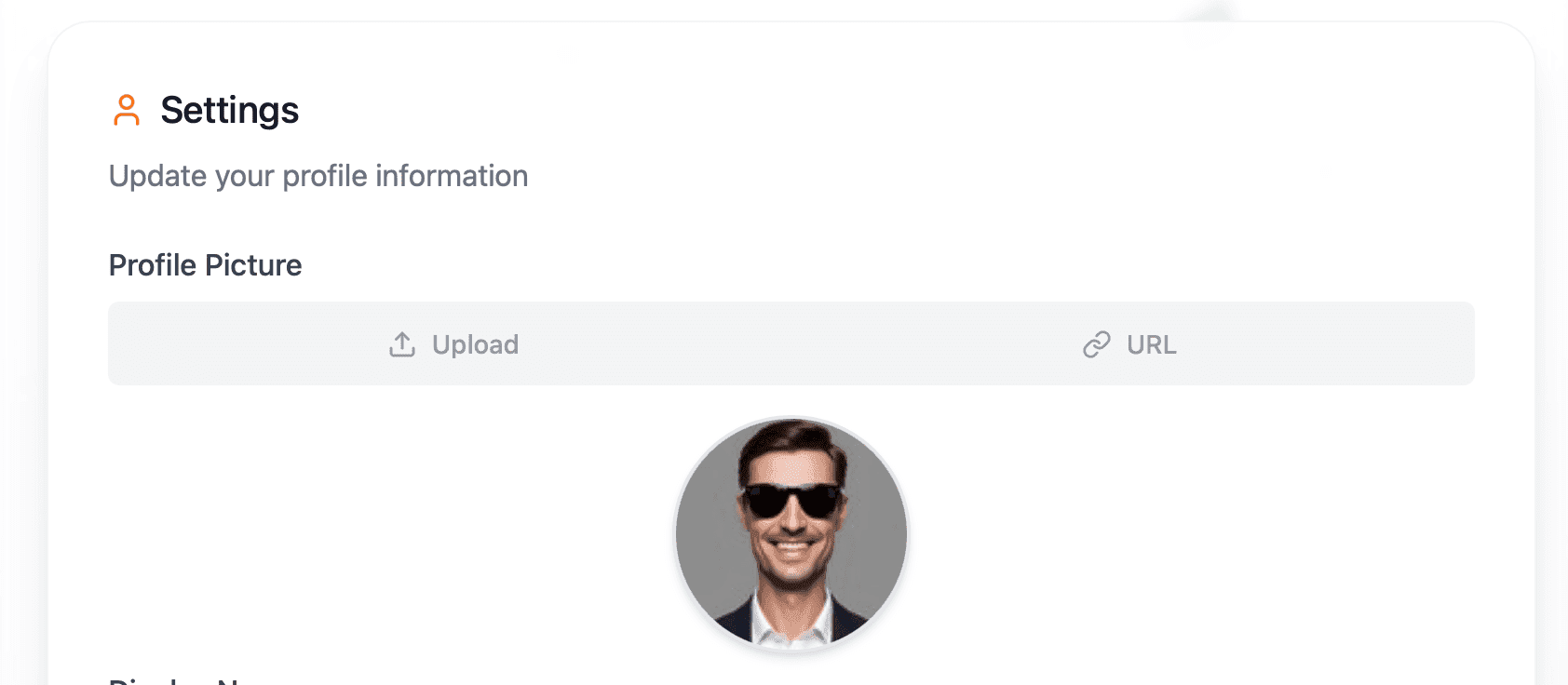 Uploading a profile avatar